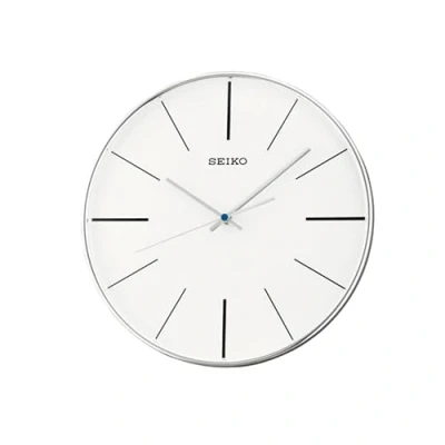 Abbildung von Seiko Wanduhr silber Kunststoff Schleichende Sekunde QXA634A