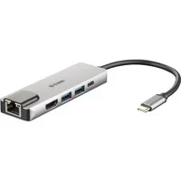 Abbildung von D Link DUB M520 USB Typ C Hub 5 in 1 Adapter mit HDMI 4K und 1080p, 2X USB3.0/USB2.0, 1x Ladeanschluss bis zu 60W Daten