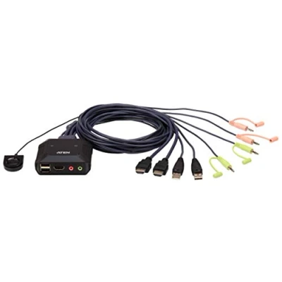 Abbildung von Aten CS22H 2 Port USB 4K HDMI Cable KVM Switch with Remote Selector