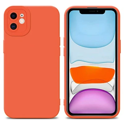 Abbildung von Cadorabo Hülle kompatibel mit Apple iPhone 11 Schutzhülle TPU Silikon Case Liquid Design Kameraschutz Slim Kratzfest Weiche Gummi Rundumschutz für in Orange