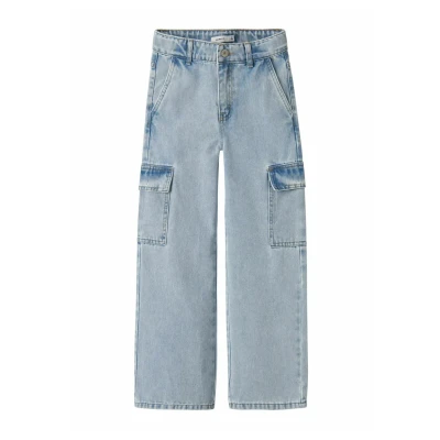 Abbildung von Name it Nkfrose WIDE Flared Jeans für Kinder, Größe: 140, Light blue bleached denim