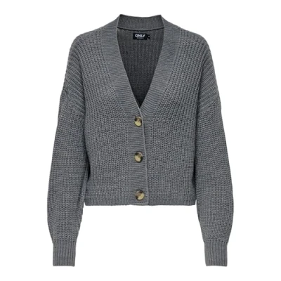 Abbildung von ONLY Onlcarol NICE Strickjacke, Damen, Größe: XS, Dark grey melange
