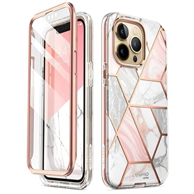 Abbildung von i Blason Cosmo Series Slim Full Body Schutzhülle für 6,1 Zoll iPhone 13 Pro (2021 Release), Marmor Rosa
