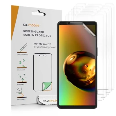 Abbildung von kwmobile 6X Displayschutzfolie kompatibel mit Sony Xperia 1 VI Folie klare Schutzfolien Set in transparent