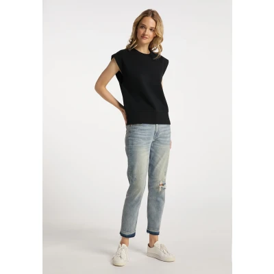 Abbildung von DREIMASTER Vintage Pullover für Damen XL / Schwarz 60% Baumwolle 40% Polyester