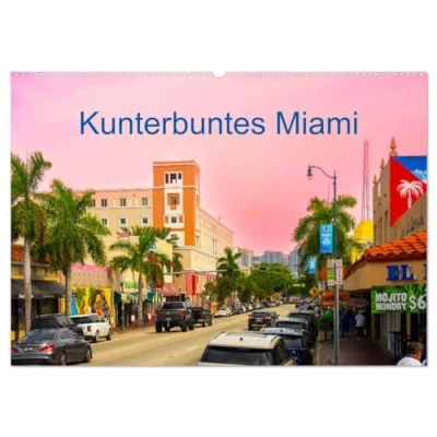 Abbildung von Kunterbuntes Miami (Wandkalender 2025 DIN A2 quer), CALVENDO Monatskalender