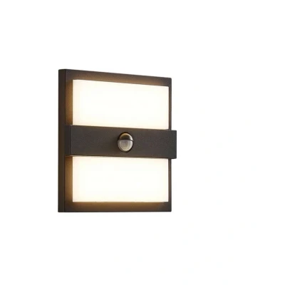 Abbildung von Lucande LED Außenwandleuchte Gylfi, 20 cm, schwarz, Sensor