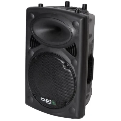 Abbildung von Ibiza SLK12A BT PLUG &amp; PLAY Aktiv Lautsprecher 12&quot;/30cm, 700W mit integriertem Verstärker Bluetooth, USB, SD und AUX Schwarz
