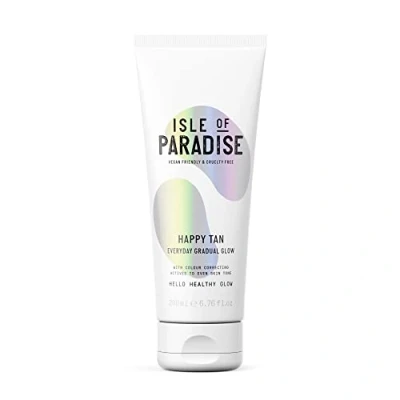 Abbildung von Isle of Paradise HAPPY TAN Selbstbräunungslotion (200 ml) Gradual Selbstbräunung Hautpflege natürliche Inhaltsstoffe &amp; vegan