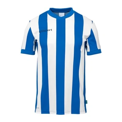 Abbildung von uhlsport Unisex Retro Stripe Kurzarm T Shirt, Azurblau/Weiß, 116 EU