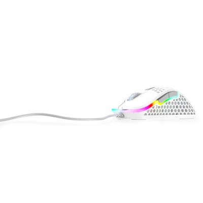 Abbildung von Xtrfy M4 RGB, Ultraleichte Kabelgebundene Gaming Maus, Ergonomisches Design für Rechtshänder, Pixart 3389 Sensor, Einstellbare RGB Beleuchtung, White Edition