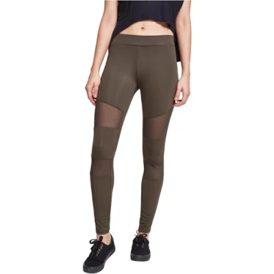 Abbildung von Urban Classics Ladies TECH MESH Leggings Hosen, Damen, Größe: XS, Darkolive