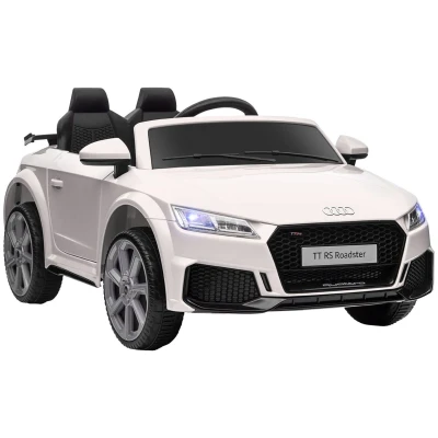 Abbildung von HOMCOM Elektro Kinderauto mit 2,4G Fernbedienung, Musik, Belastbarkeit 25 kg, (1 tlg), bis 3 km,h, für Kinder 5 Jahre, Weiß