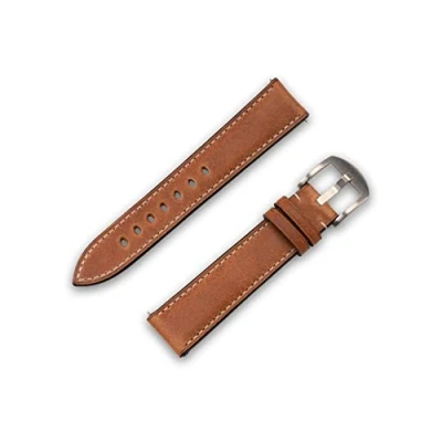 Abbildung von JT Berlin Charlie Ersatz Armband (20mm) für Samsung Galaxy Watch/Amazfit/Garmin Forerunner [Handgefertigt in Deutschland, Leder/Nytech Ersatzband, Edelstahl] braun/Silber