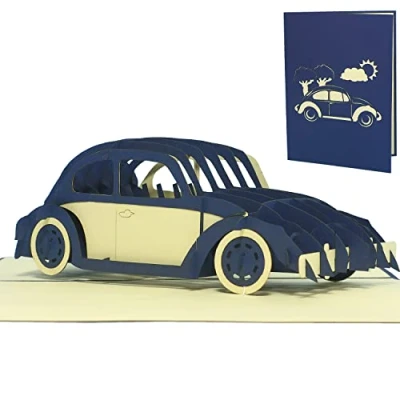 Abbildung von LIN17320, POP UP 3D Grußkarten Auto, Geburtstagskarten Führerschein Gutschein Auto Käfer, N215