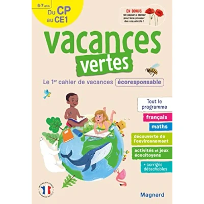 Abbildung von cahier de vacances 2025, du CP vers Le CE1 6 7 ans vertes: premier écoresponsable