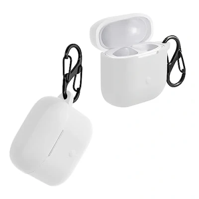 Abbildung von kwmobile Hülle kompatibel mit Xiaomi Redmi Buds 3 Kopfhörer Silikon Schutzhülle Etui Case Cover Schoner in Weiß