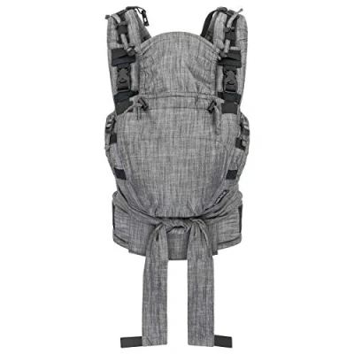 Abbildung von HOPPEDIZ Nabaca Babytrage, Komfort Modultrage ab Geburt, Bauchtrage, Rückentage, Individuell anpassbar (Baukastensystem), Basic Set denim schwarz