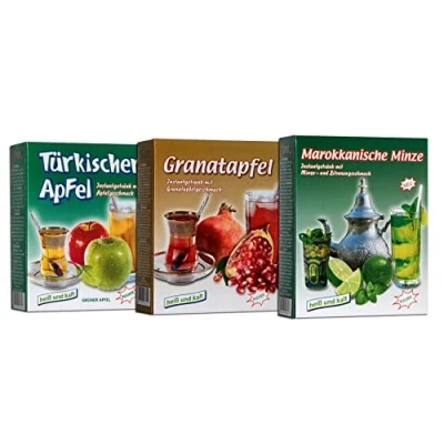 Abbildung von 3er Set Ottoman türkischer Apfeltee grün, Marokkanischer und Granatapfeltee 250g, Instantgetränk