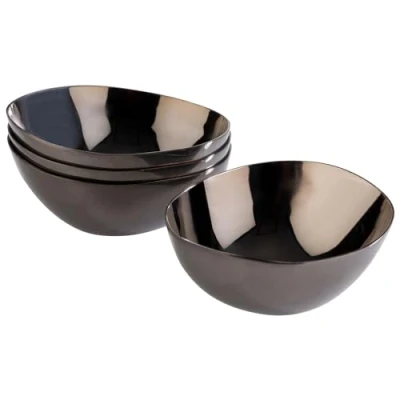 Abbildung von APS 40791 Schale PEBBLES, 4er Set, Edelstahl, PVD beschichtet, 6,5 x 6 cm, Höhe 2,5 Gunmetal Look