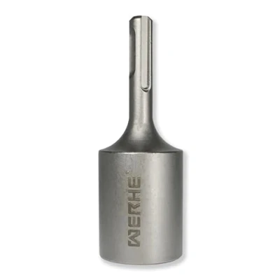 Abbildung von WERHE® Professional SDS Plus Erdnageleintreiber zum Einstecken von Tiefenerder Erder Erdung Staberder Innen durchmesser Ø 25,5 mm 100x35,5 Jack Hammer Picket Pfosten Driver Treiber