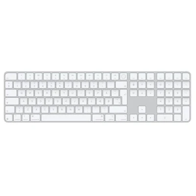 Abbildung von Apple Magic Keyboard mit Touch ID und Ziffernblock für Mac Modelle Chip Dänisch Weiße Tasten ​​​​​​​