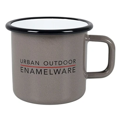 Abbildung von Bo Camp Becher Emaille Kaffeebecher Kaffee Tasse, Stahl, Camping Outdoor Geschirr 400 ml