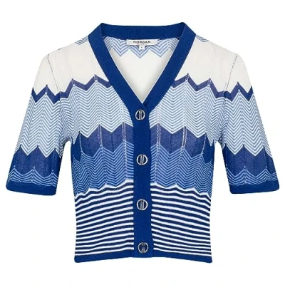 Abbildung von Morgan RAYA Strickjacke, Damen, Größe: Large, Bleu indigo