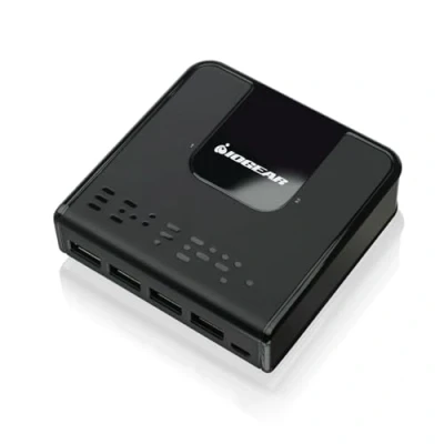 Abbildung von IOGEAR USB 3.0 Switch 2 PCs, In 4 Out Switcher mit LED Anzeigen, B auf A Kabel und Fernbedienung Kompatibel PC, Mac, Drucker, Scanner