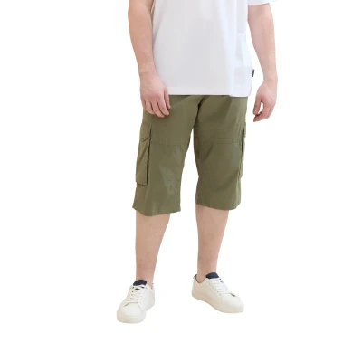 Abbildung von TOM Tailor PLUS Overknee Shorts, Herren, Größe: 46, Olive geometric structure