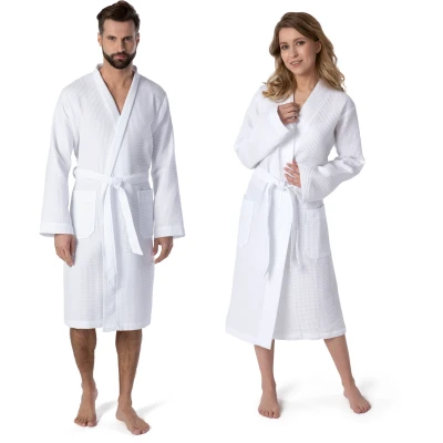Abbildung von Möve Homewear Kimono Waffelpiquée in Gr. XL aus 100 % Baumwolle, snow