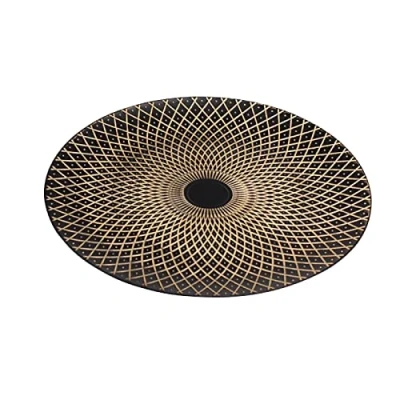 Abbildung von Werner Voß Platzteller Rhombs, schwarz/gold Kunststoff, D. 33 cm Material: 50% Polypropylen, 50 % Calciumcarbonat
