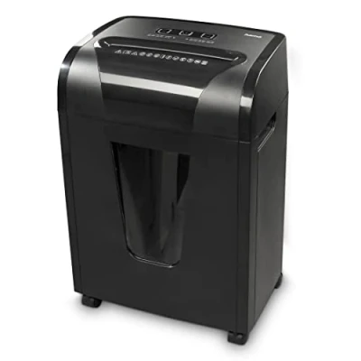 Abbildung von Hama Aktenvernichter für Chipkarten, Magnetstreifen, Papier, Plastikkarten, 20 Liter, mit Rollen, Partikelschnitt 10 Blatt, Micro Cut Schnitt, P5