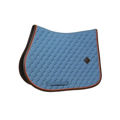 Abbildung von Schabracke onion quilt Leder neon Dressur blau