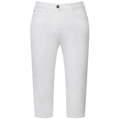 Abbildung von Ulla Popken, Damen, große Größen, Capri Jeans Sarah, schmale 5 Pocket Form, Saumschlitz