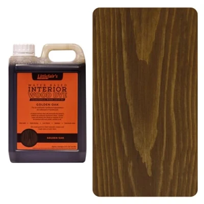 Abbildung von Littlefair&#039;s Holzlasur 5ltr Innen Holz Lasur Für Natürliche Holzmaserung Wasserbasierte Wood Stain Schnell Trocknend &amp; Umweltfreundlich Farbe: goldene Eiche