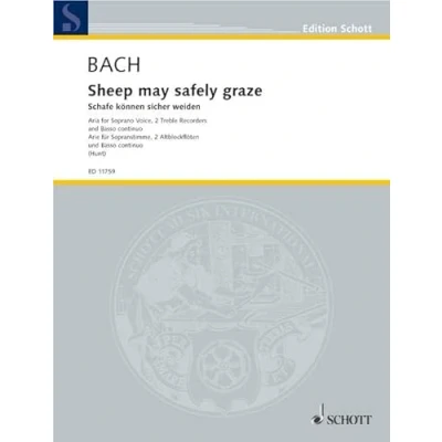 Abbildung von Sheep may safely: Aria from the Birthday Cantata No. 208. BWV Sopran, 2 Alt Blockflöten (Flöten) und Basso continuo. Partitur Stimmen.: ... Partition et parties. (Edition Schott)