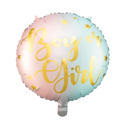 Abbildung von Folienballon 35cm Geschlecht Mädchen oder Junge für Helium geeignet Luftballon Babyparty rosa blau