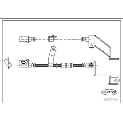 Abbildung von CORTECO 19032430 Bremsschläuche Vorderachse links 486 CHRYSLER: Voyager / Grand 3
