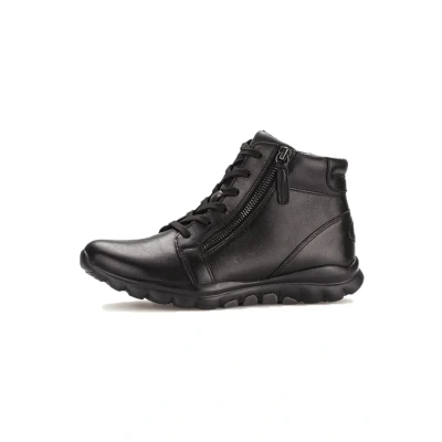 Abbildung von Gabor Damen Schnürstiefeletten, Frauen Stiefeletten,Wechselfußbett,uebergangsstiefel,schnürboots,Winterschuhe,schwarz (Mel.),42 EU / 8 UK