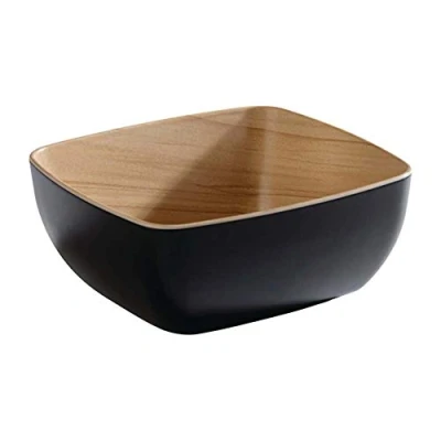 Abbildung von APS 84584 GN 1/6 Schale FRIDA, 17,6 x 16,2 cm, Höhe 7,5 Melamin, schwarz/Holzoptik