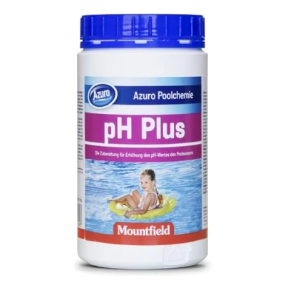 Abbildung von Azuro pH Plus Whirlpool &amp; Pool Up Heber für klares Wasser Verhindert Korrosion Augenreizungen Hochwirksam leicht löslich + Made in Europe (0,9 KG)