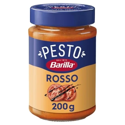 Abbildung von Barilla Pesto Rosso 12x200g Glutenfreie Italienische Pasta Sauce mit italienischen Tomaten und Balsamico Essig aus Modena, Nudel Soße, rotes