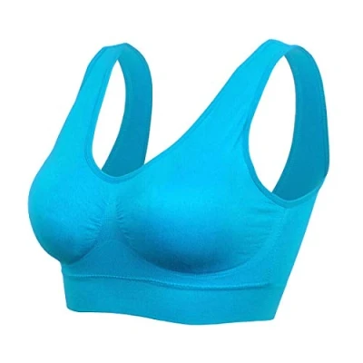 Abbildung von Boolavard ® Sport BH und Wohlfühl Bra Komfort nahtlos in Farbe Weiß Schwarz Beige (XXXL: 136 141cm (100B+), Türkis)