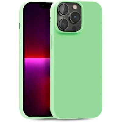 Abbildung von MyGadget Hülle kompatibel mit iPhone 13 Pro robuste Handyhülle TPU Case Slim Silikonhülle Back Cover Kratzfest Schutzhülle matt Grün