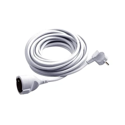 Abbildung von Meister Schutzkontakt Verlängerung 5 m Kabel weiß Kunststoffleitung IP20 Innenbereich / Kupplung mit Berührungsschutz Schuko 7432510