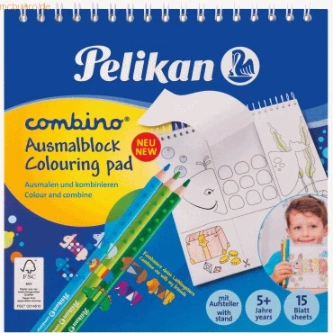Abbildung von Pelikan 811231 Malblock Combino (mit Tiermotiven, 15x15 cm) 1 Stück