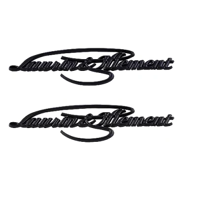 Abbildung von Laurin &amp; Klement Emblem für Gründer Unterschrift, personalisierter Autoaufkleber (schwarz)
