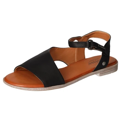 Abbildung von Mustang Shoes Sandale, Sommerschuh, Sandalette, Riemchensandale in asymmetrischer Form