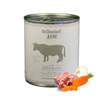 Abbildung von Dr.Clauder ́s B.A.R.F. Komplett Menue Rinderteller 800g